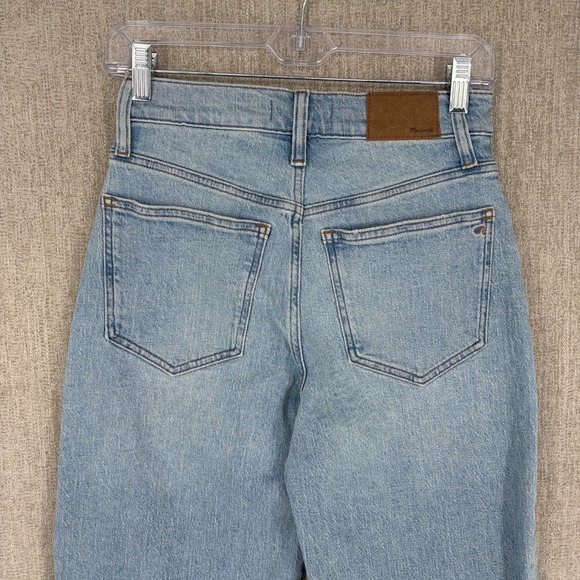 Madewell Jeans Women 25 Blue Perfect Vintage Wide Leg Crop Light Wash Raw Hem - Picture 8 of 15